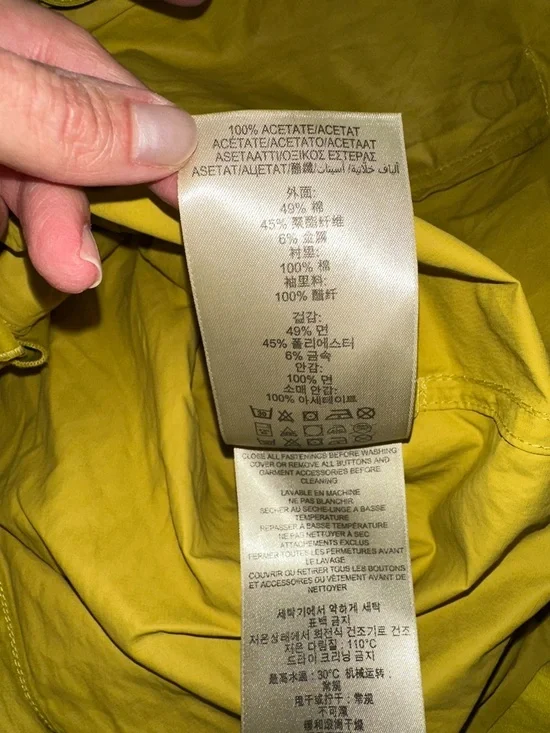 Burberry Brit Yellow/Green Double-Breasted Trench Coat with Belt Sz 10 - Picture 7 of 13